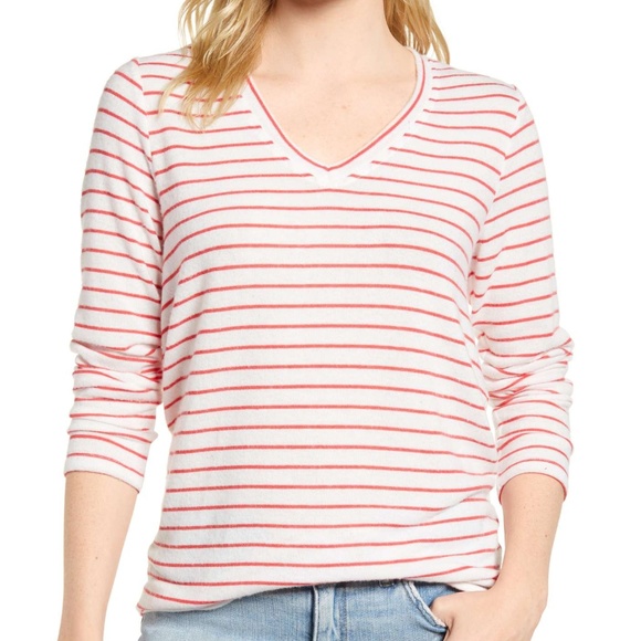 Gibson x Living in Yellow Tops - Gibson x Living in Yellow Steph Fleece Stripe Top